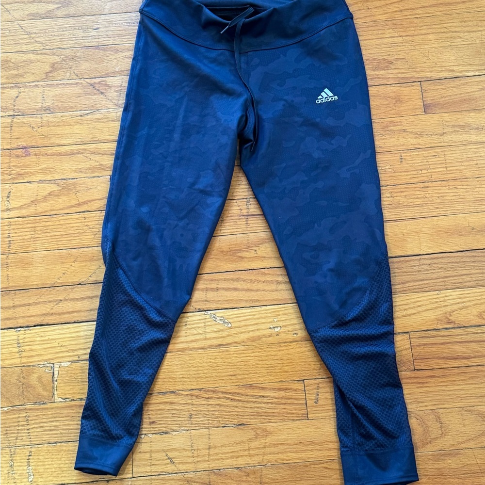 Adidas Navy Blue Leggings with Stretchy Fit ClimaCool